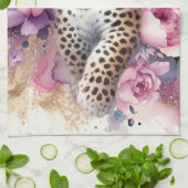 Luipaard Cub & Rozen Keukenhanddoek (Gevouwen)