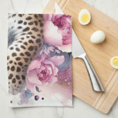 Luipaard Cub & Rozen Keukenhanddoek (Quarter Fold)