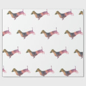 Luipaard dachshund cadeaupapier (Vlak)
