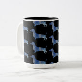 Luipaard dachshund tweekleurige koffiemok (Voorkant links)