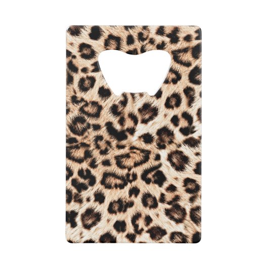 Luipaard Design Pattern: Wild Elegance. Creditkaart Flessenopener (Voorkant)