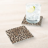 Luipaard Design Pattern: Wild Elegance. Glazen Onderzetter (Schuin)
