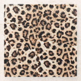 Luipaard Design Pattern: Wild Elegance. Glazen Onderzetter