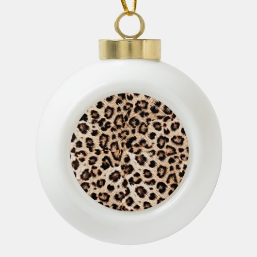 Luipaard Design Pattern: Wild Elegance. Keramische Bal Ornament (Voorkant)