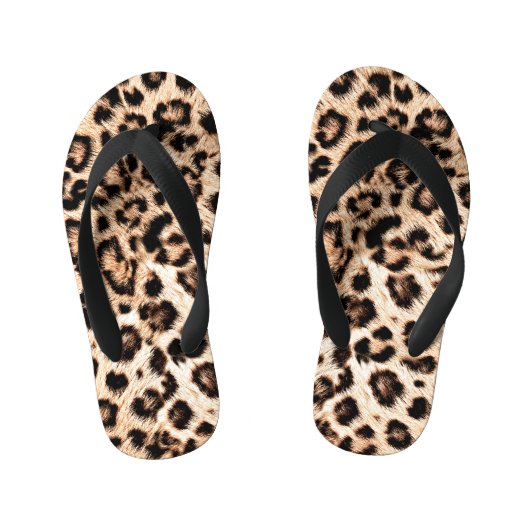 Luipaard Design Pattern: Wild Elegance. Kinder Teenslippers (Voetbed)