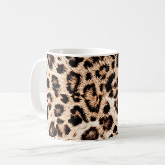 Luipaard Design Pattern: Wild Elegance. Koffiemok (Voorkant links)