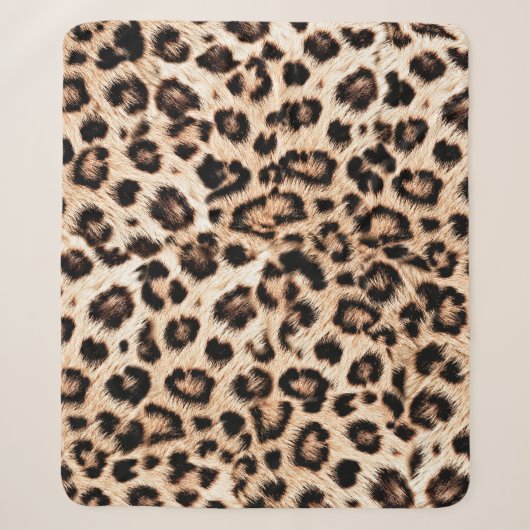 Luipaard Design Pattern: Wild Elegance. Sherpa Deken (Voorkant)