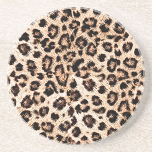 Luipaard Design Pattern: Wild Elegance. Zandsteen Onderzetter (Voorkant)