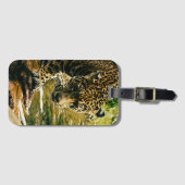 Luipaard die een stroomfoto doorkruist bagagelabel (Voorkant (horizontaal))