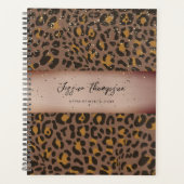 Luipaard Dier Bruin Brons Metaal Glitter Planner (Voorkant)