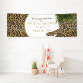 Luipaard Dier Patroon Elegante Palm Feest Spandoek (Insitu)