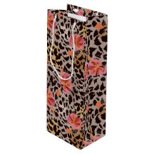 Luipaard Dier Print Tropische Roze Bloemen