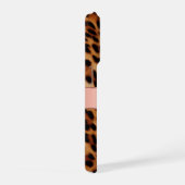 Luipaard Dier Roos Roze Lint Naam iPhone Hoesje (Rechterkant)