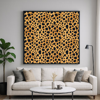 Luipaard Dier Vacht Patroon - Schilderstijl Kunst Poster