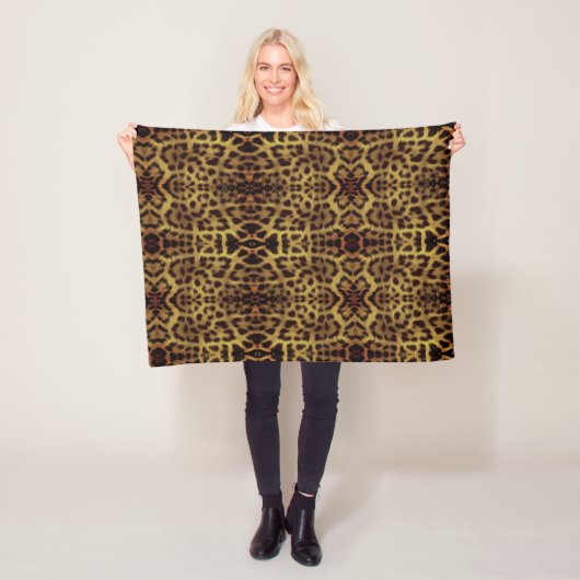 Luipaard Dierenprint Dekbed Fleece Deken (In situ)