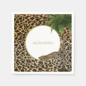 Luipaard Dierenprint Elegant Palm Feest Servet (Voorkant)