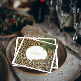 Luipaard Dierenprint Elegante Palm Feest Servet