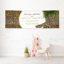 Luipaard Dierenprint Elegante Palm Feest Spandoek