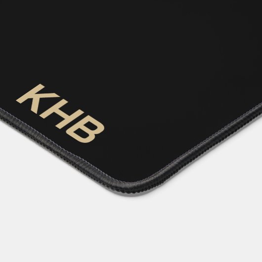 Luipaard Dierenprint, Goud en Zwart - Monogram Bureaumat (Hoek)