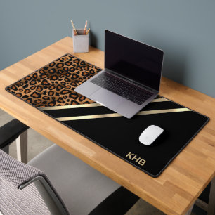 Luipaard Dierenprint, Goud en Zwart - Monogram Bureaumat