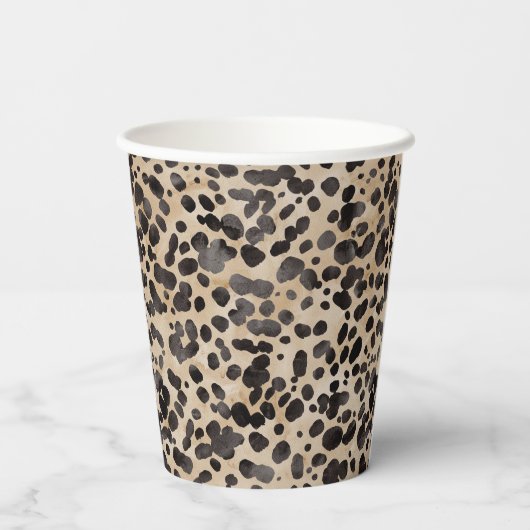 Luipaard Dierenprint Moderne Bruiloft Feest  Papieren Bekers (Achterkant)