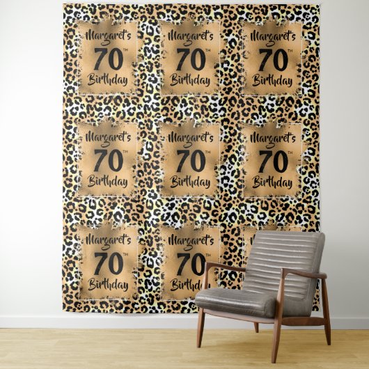 Luipaard Dierenprint Verjaardag Wandkleed (In situ)
