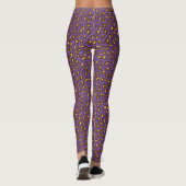 Luipaard dierpatroon geel bruin paarse leggings (Achterkant)