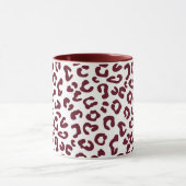 Luipaard Dierprint in Maroon en Wit Mok (Midden)