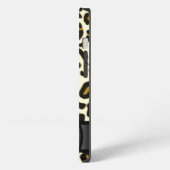 Luipaard dierprint met monogram iPhone hoesje (Linkerkant)