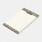 Luipaard Dierprint Met Zwarte Nep Folie En Naam Post-it® Notes (Schuin)