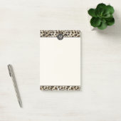 Luipaard Dierprint Met Zwarte Nep Folie Monogram Post-it® Notes (Kantoor)