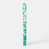 Luipaard dierprint mint monogram iPhone 16 hoesje (Linkerkant)