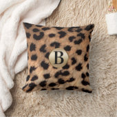 Luipaard Dierprint Monogram Goud Glitter Kussen (Deken)