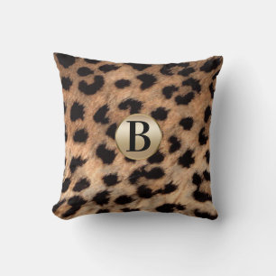 Luipaard Dierprint Monogram Goud Glitter Kussen
