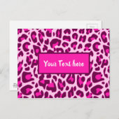 Luipaard Dierprint Patroon Helder Roze Kleur Briefkaart (Voorkant / Achterkant)