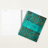 Luipaard Dierprint Teal Turquoise Afspraak Planner (Display)