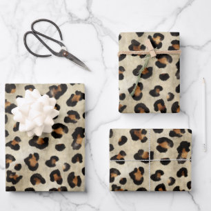 Luipaard Dierprintpatroon in Beige en Bruin Inpakpapier Vel