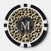 Luipaard Dierprintpatroon in Beige en Monogram Poker Chips (Voorkant)