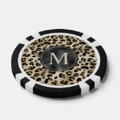 Luipaard Dierprintpatroon in Beige en Monogram Poker Chips (Enkel)
