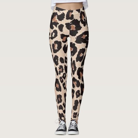 Luipaard Dierprintpatroon Leggings (Voorkant)
