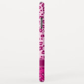 Luipaard dierprintroze aangepaste monogram Case-Mate iPhone case (Achterkant/rechts)