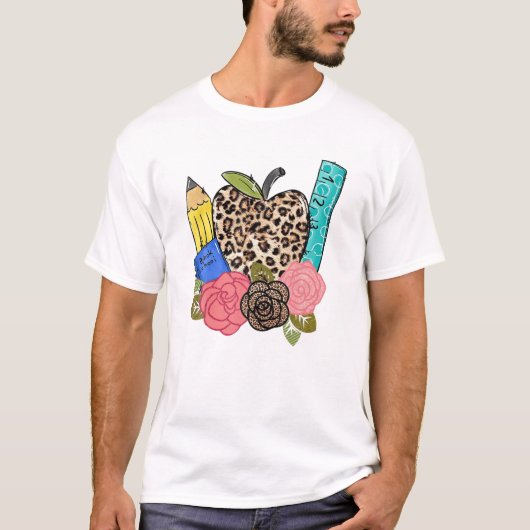 Luipaard Eerste Dag Op School Grappig T-shirt (Voorkant)