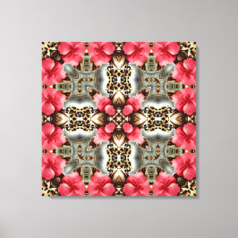 Luipaard en bloemen canvas afdruk