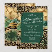 Luipaard en dierprint Jungle Kaart (Voorkant / Achterkant)