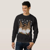 Luipaard en geruite print hart Valentijn geschenke Trui (Voorkant volledig)