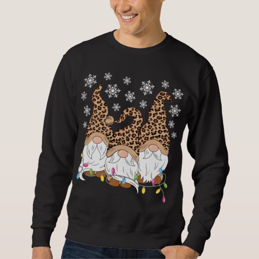 Luipaard en geruite print hart Valentijn geschenke Trui (Voorkant)