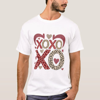 luipaard en glinster XOXO Patroon T-shirt