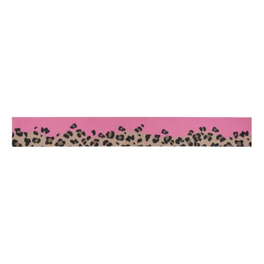 Luipaard en Hot Pink Grosgrain Lint (Voorkant)