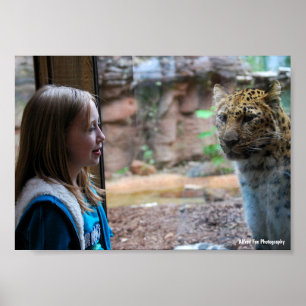 Luipaard en Kind Portret Poster