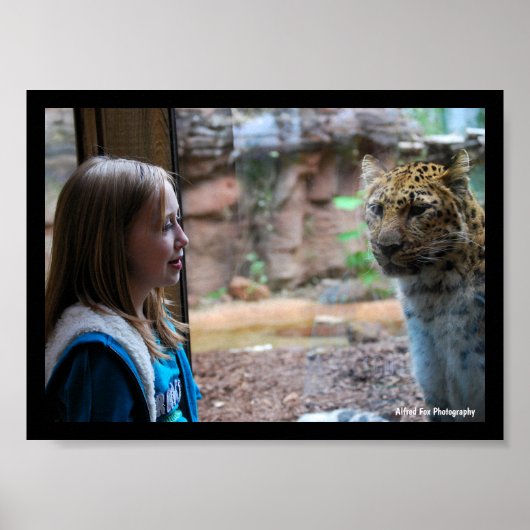 Luipaard en Kind Portret Poster (Voorkant)